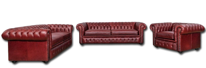 CHESTERFIELD genuine leather lounge suite set